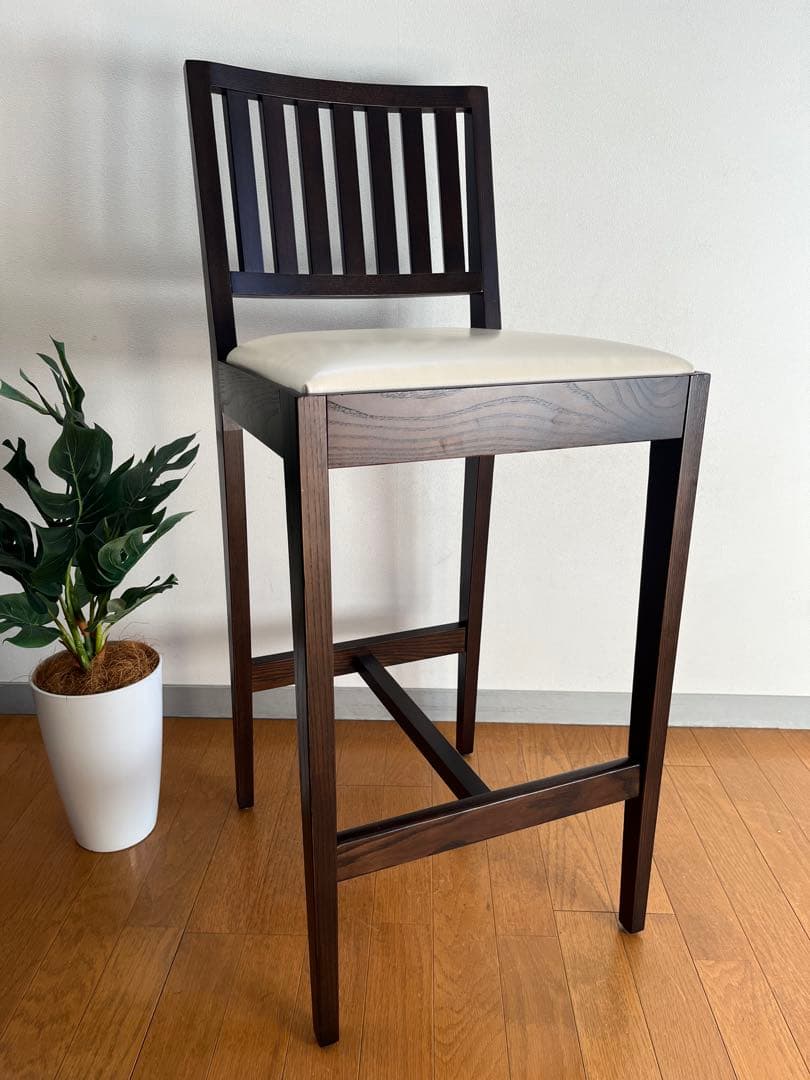 ロックストーン　ハイチェア　③ 岩倉榮利　カウンターチェア　本革　モダン 美品