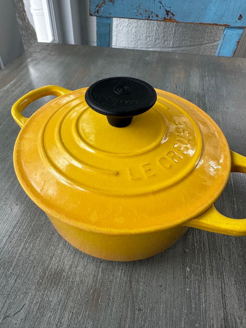 貴重【14cm】ル・クルーゼ　ココット・ロンド 1人前用 イエロー