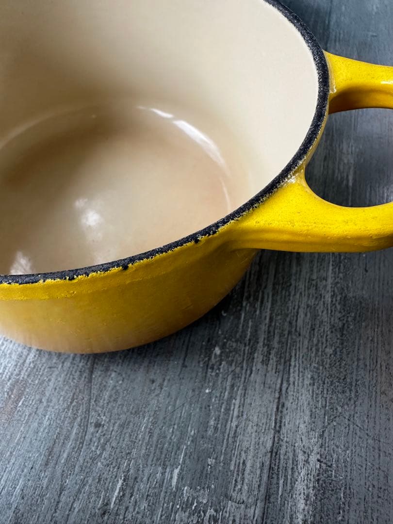 貴重【14cm】ル・クルーゼ　ココット・ロンド 1人前用 イエロー