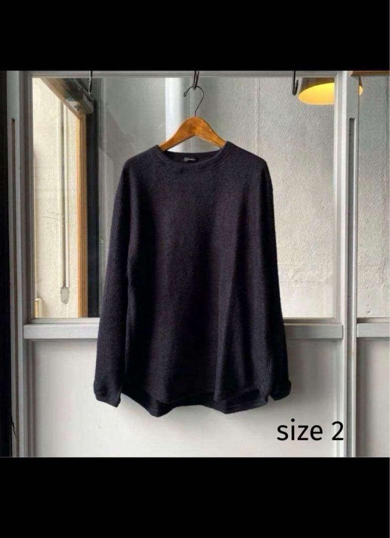 COMOLI シルクフリース長袖クルー ネイビー 21AW