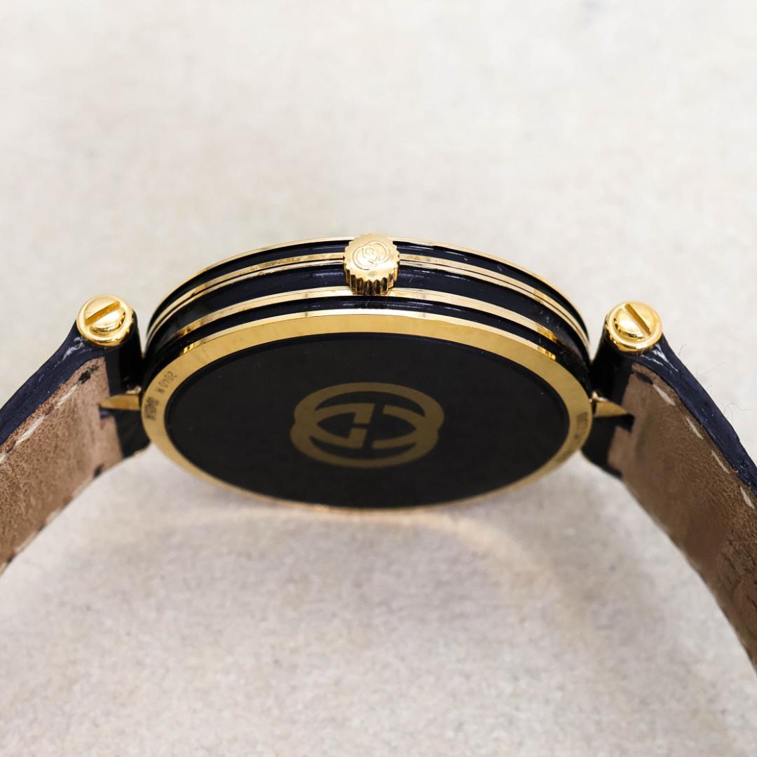 稼働 GUCCI 腕時計 サイドライン グラック ゴールド 外箱 2551