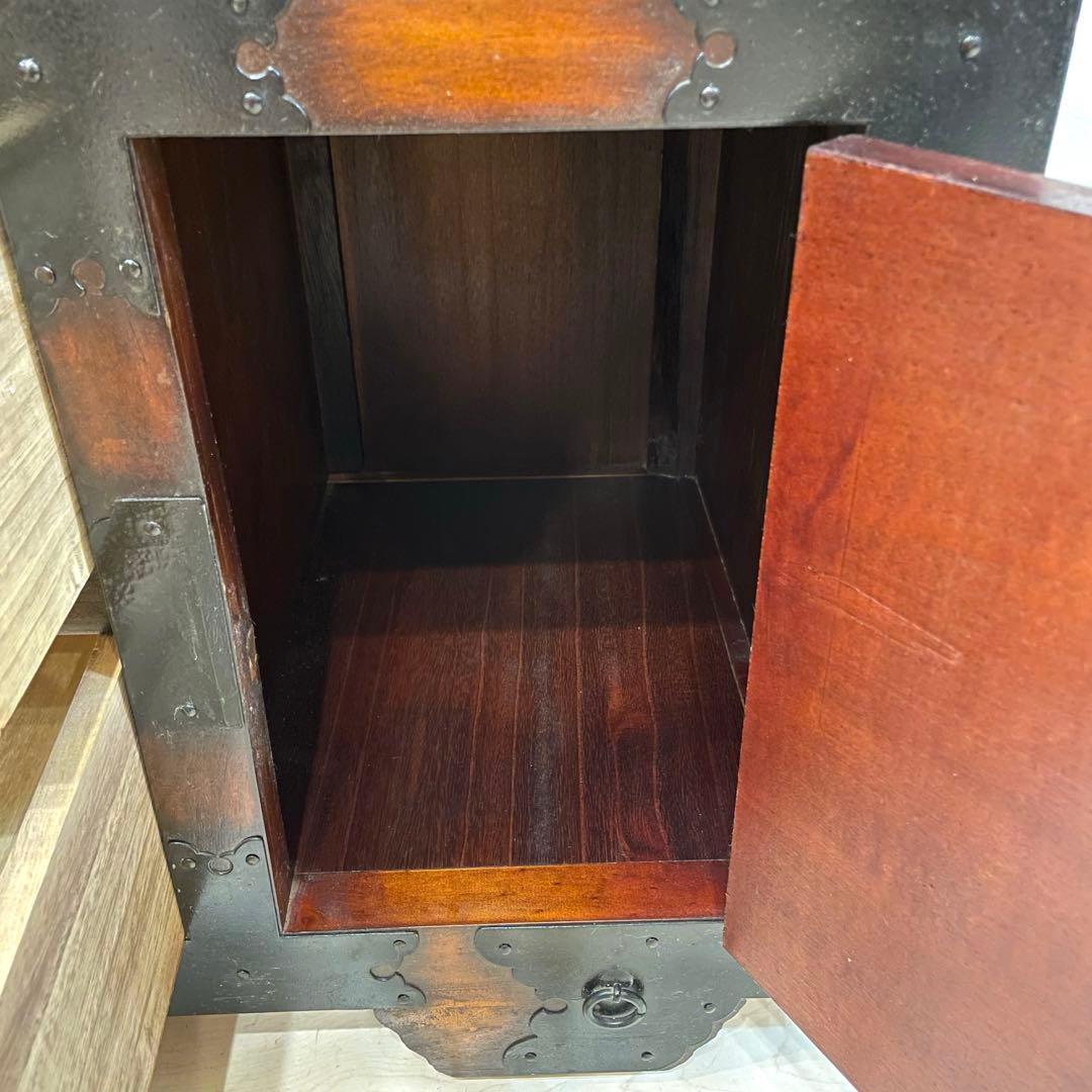 【希少】時代箪笥 車箪笥 和箪笥 龍金具 無垢材 民芸家具 レトロ アンティーク
