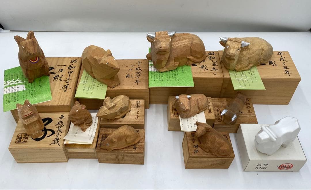 専用　奈良一刀彫り まとめ売り 干支 78体 共箱