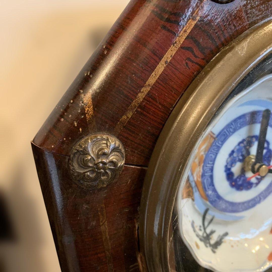 ノブ　そ　様　 専用 日本時計株式会社の柱時計枠　アンティーク赤柄古伊万里