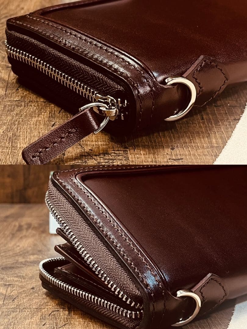 サドルレザー ラウンドファスナー メンズ財布 長財布 本革 ハンドメイド YKK