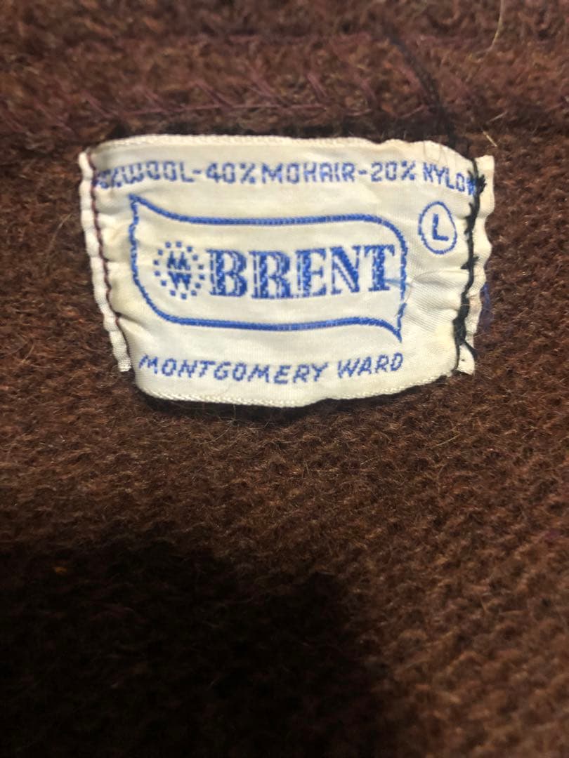 60’s BRENT モヘアカーディガン モヘア40% 毛足長