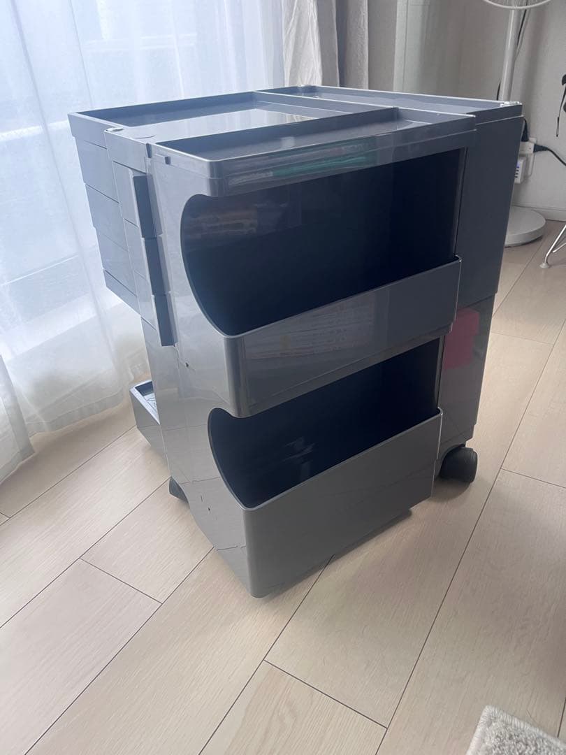 B-LINE ボビーワゴン　キャスター付きグレー収納ボックス