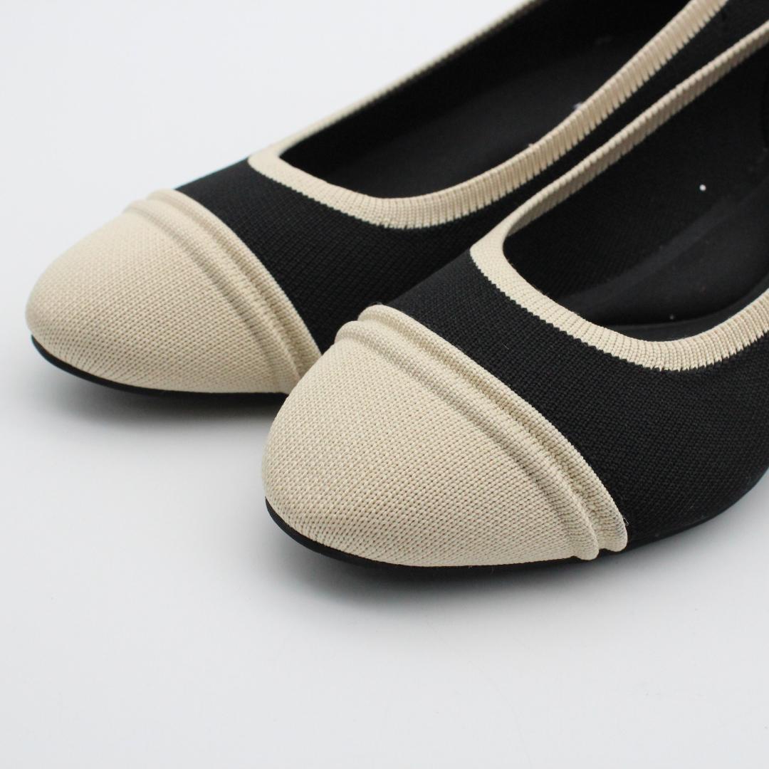 58■新品♪VIVALA ラウンドトゥチャンキーヒールパンプス(36半)