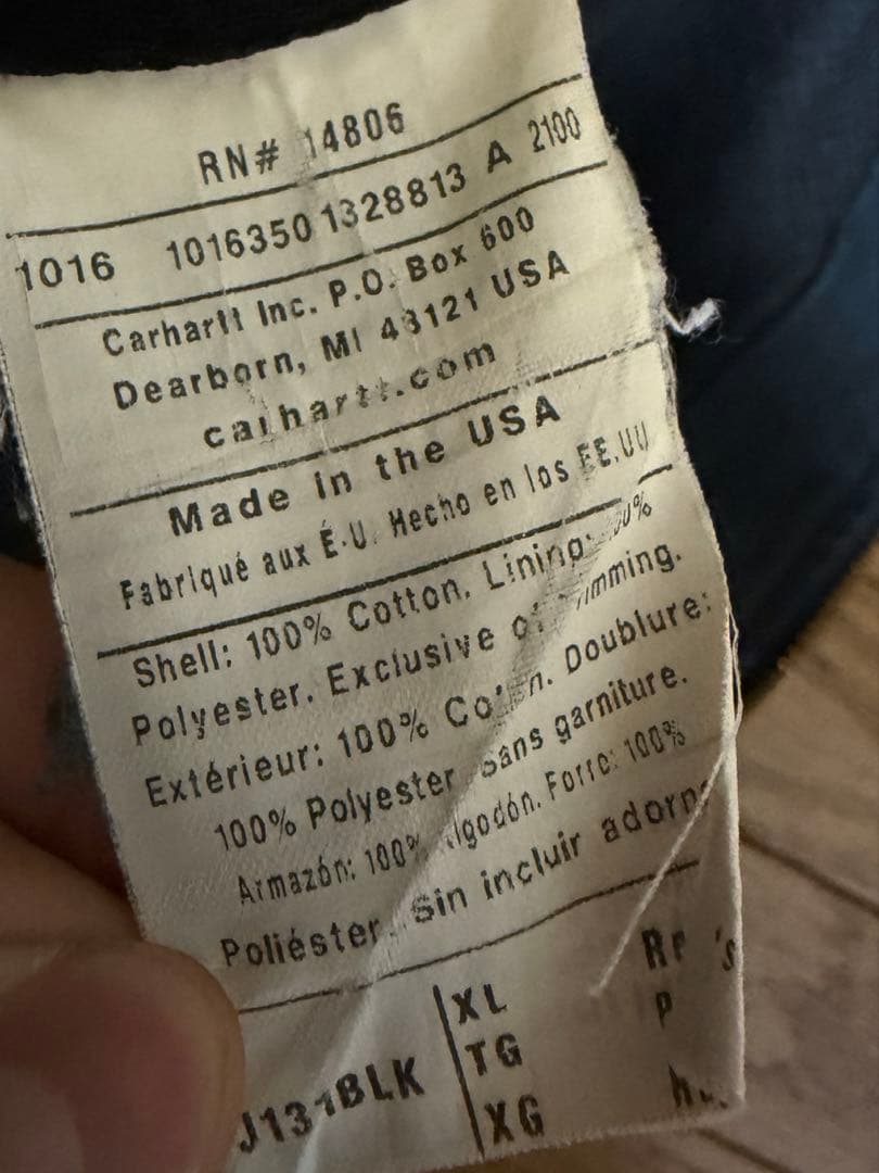 Carhartt USA製 アクティブジャケット パーカー J131 鬼フェード
