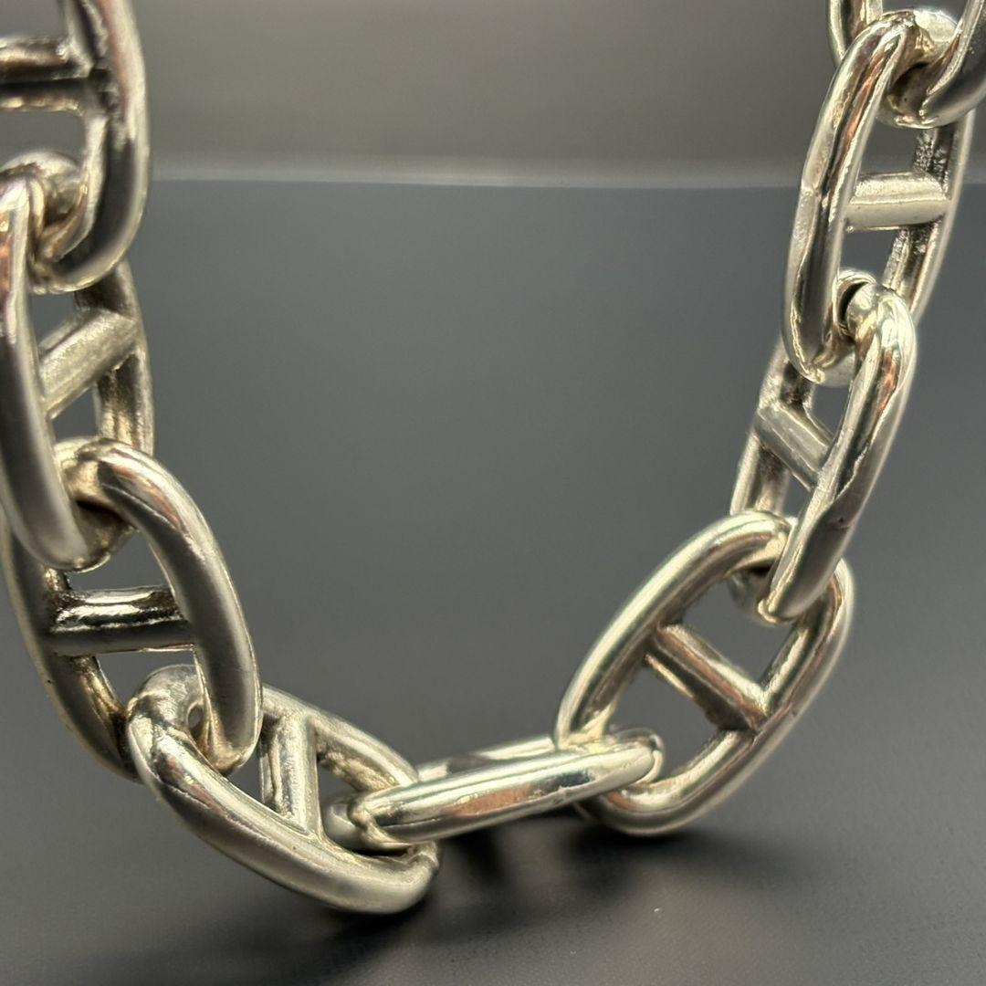 シルバー 925 シェーヌ 10コマ チェーン ブレスレット 刻印 銀