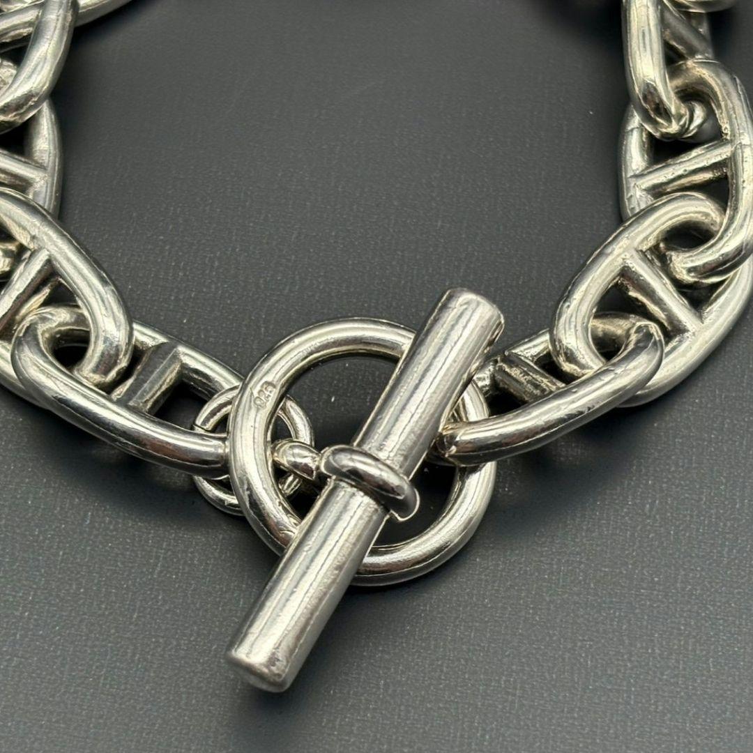 シルバー 925 シェーヌ 10コマ チェーン ブレスレット 刻印 銀