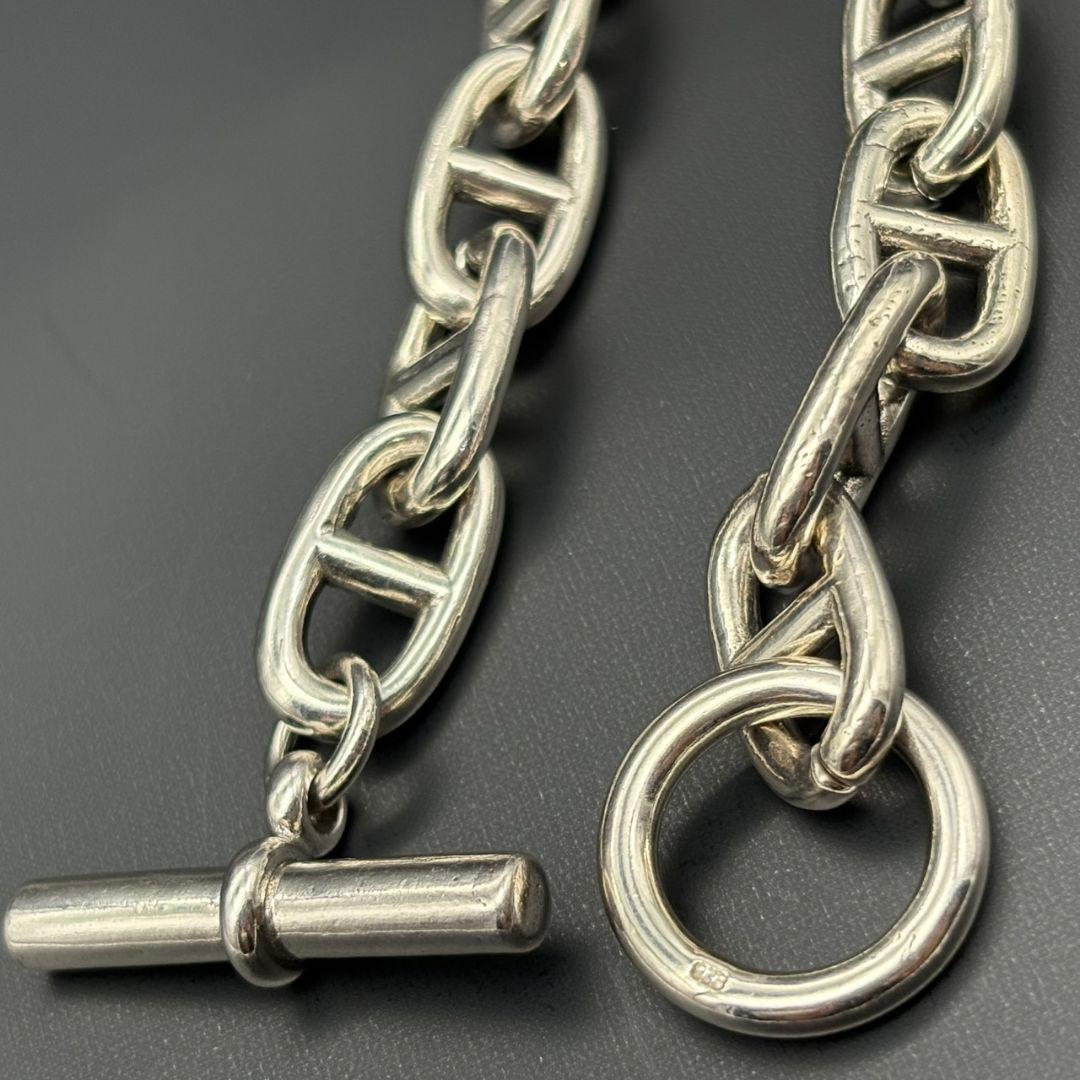 シルバー 925 シェーヌ 10コマ チェーン ブレスレット 刻印 銀