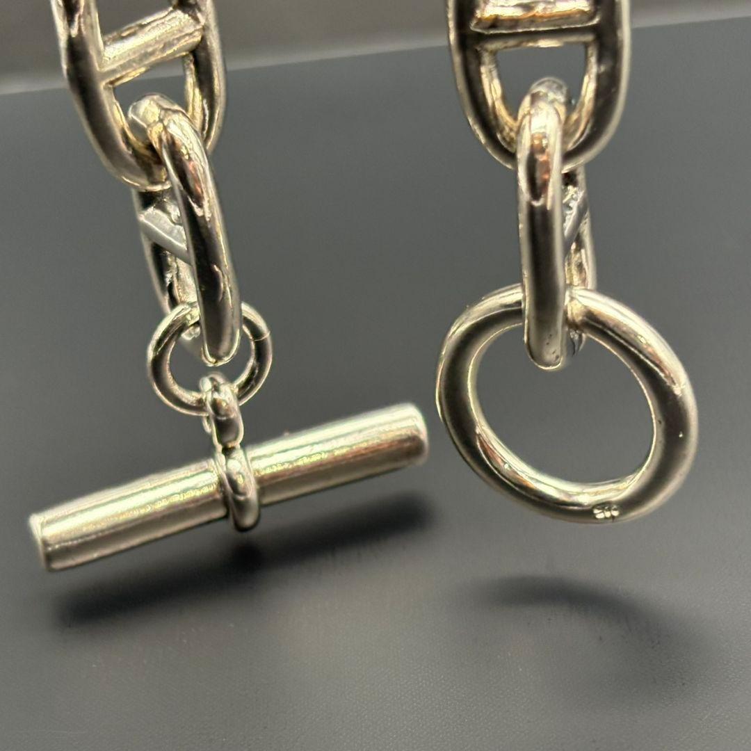 シルバー 925 シェーヌ 10コマ チェーン ブレスレット 刻印 銀