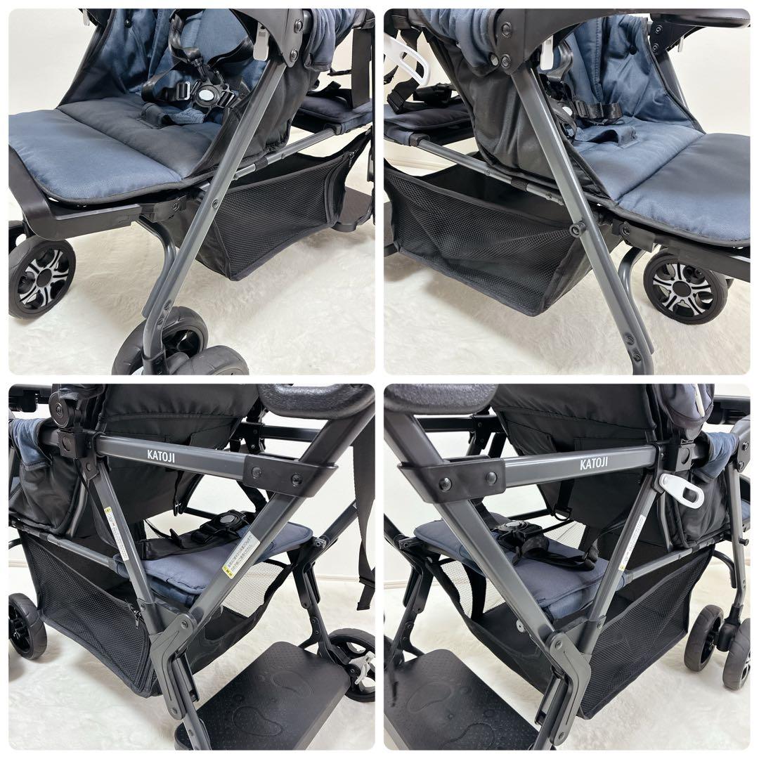 KATOJI カトージ 2人乗りベビーカー 2人でGO ネイビー 双子 兄弟