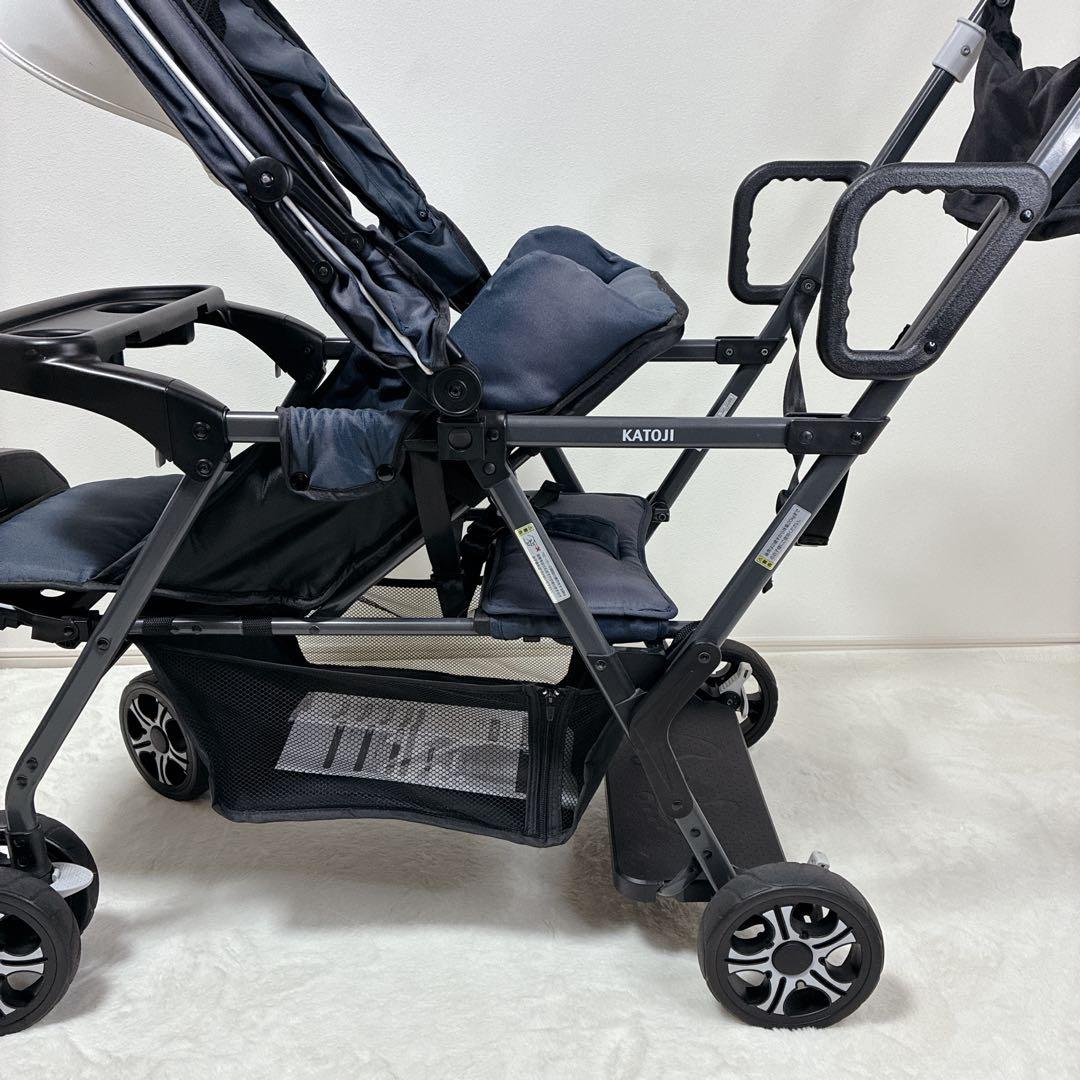 KATOJI カトージ 2人乗りベビーカー 2人でGO ネイビー 双子 兄弟
