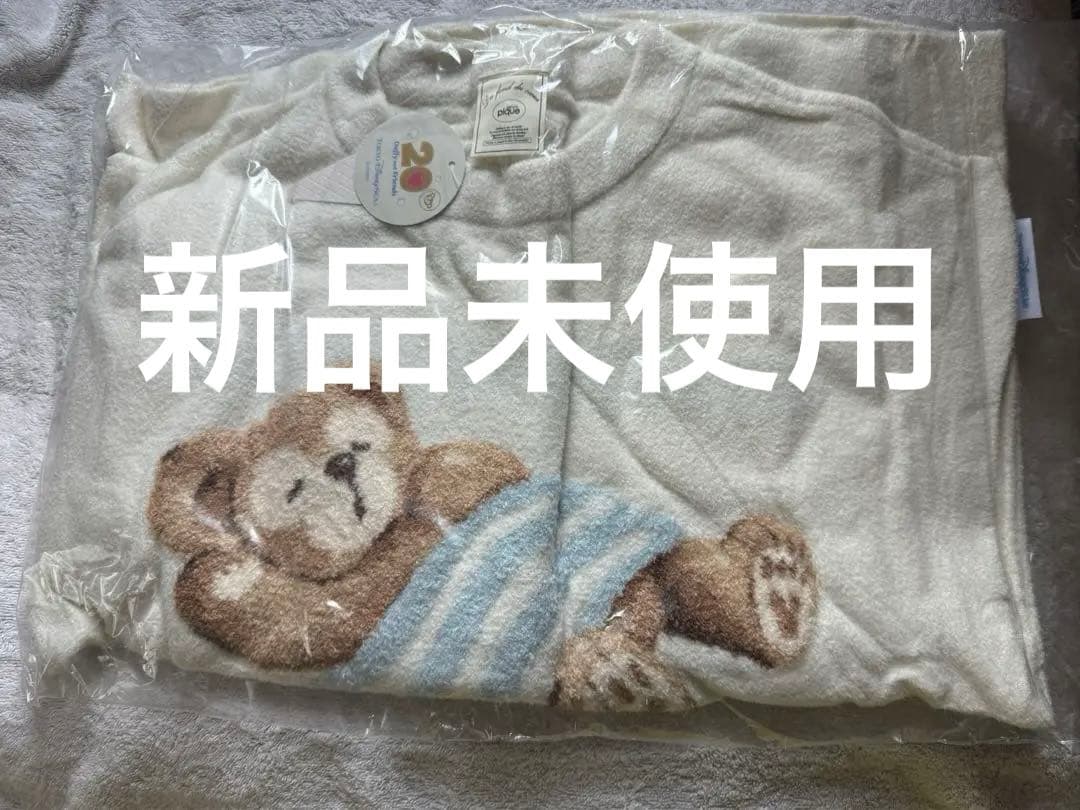 ダッフィ　ジェラートピケ　半袖ルームウェアセット　ホワイト