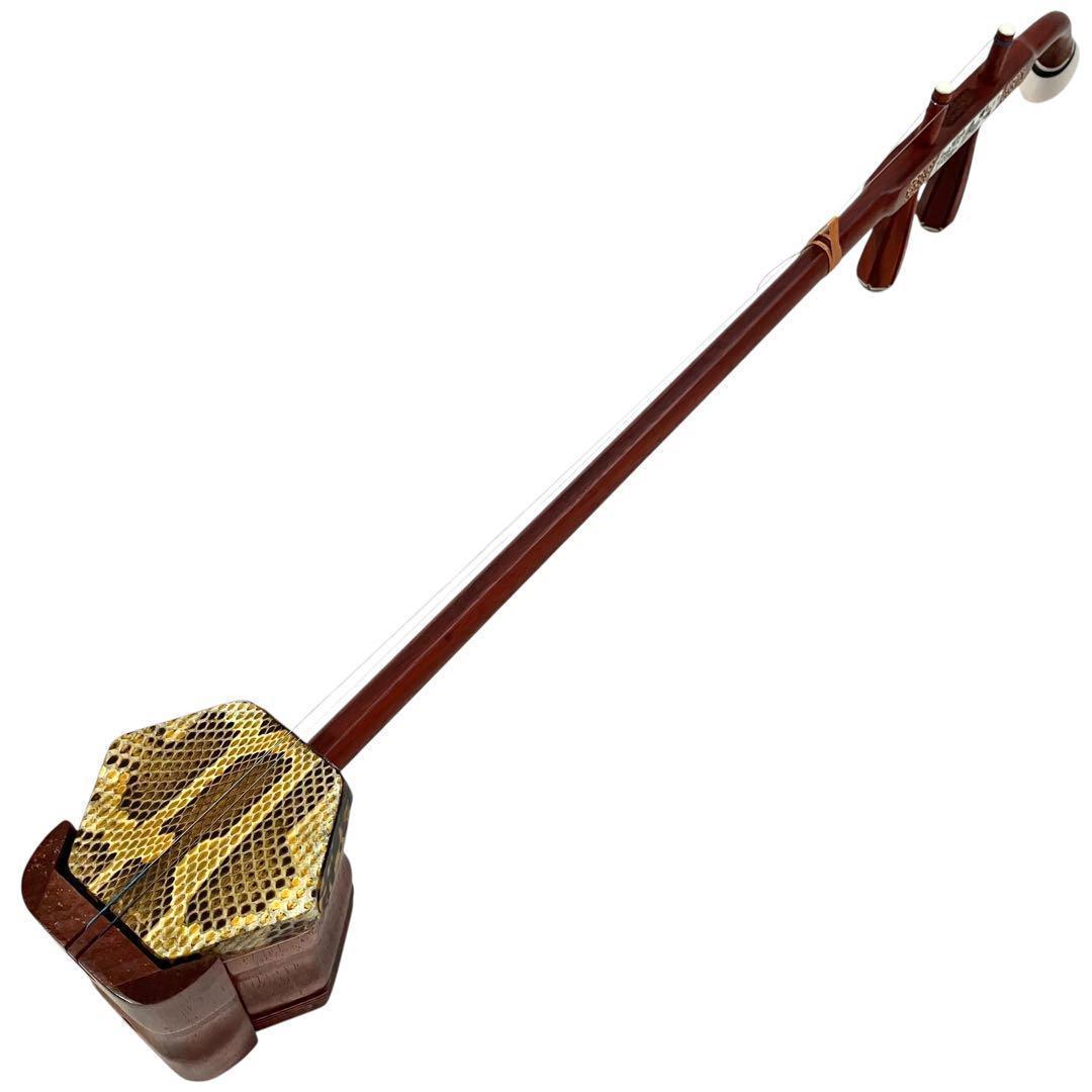 【未使用】二胡 紅木 胡琴 ヘビ皮 中国楽器 セミハードケース付