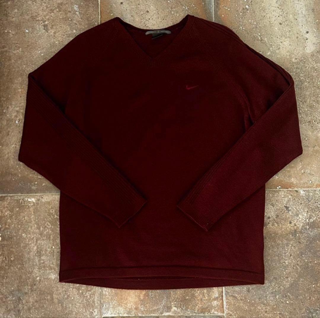 【希少】NIKE GOLF TIGER WOODS 長袖 セーター バーガンディ
