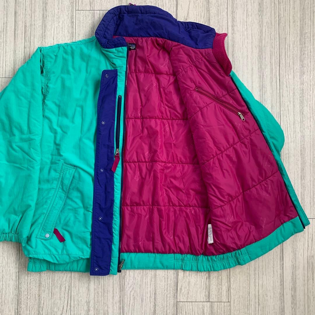 90s フォールラインインサレーテッド　M〜Lサイズ相当　エメラルドグリーン