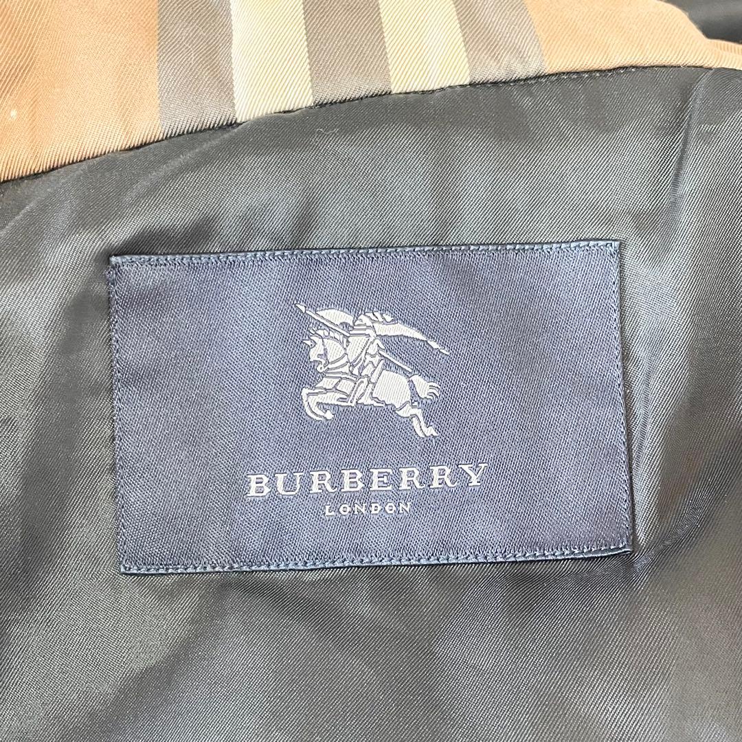 バーバリー ステンカラーコート【M】ブラック シンプル 仕事 春 ライナー脱着