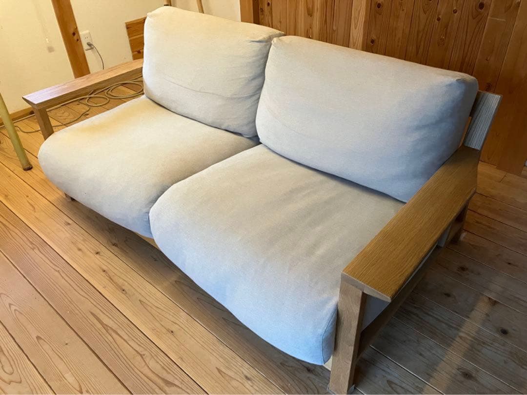 タイムセール！本日限定！無印良品／ソファ／フェザーポケットコイル／2.5シーター