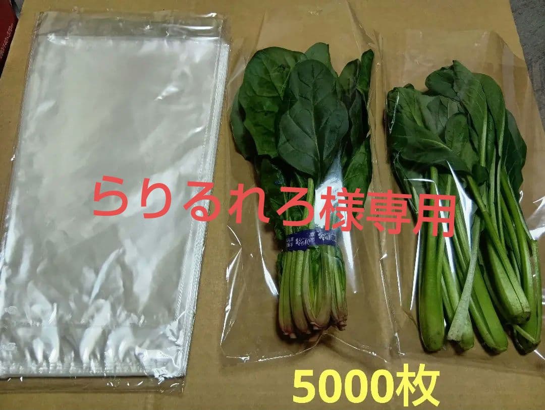 葉物野菜出荷用三角袋5000枚　小松菜、ほうれん草等に