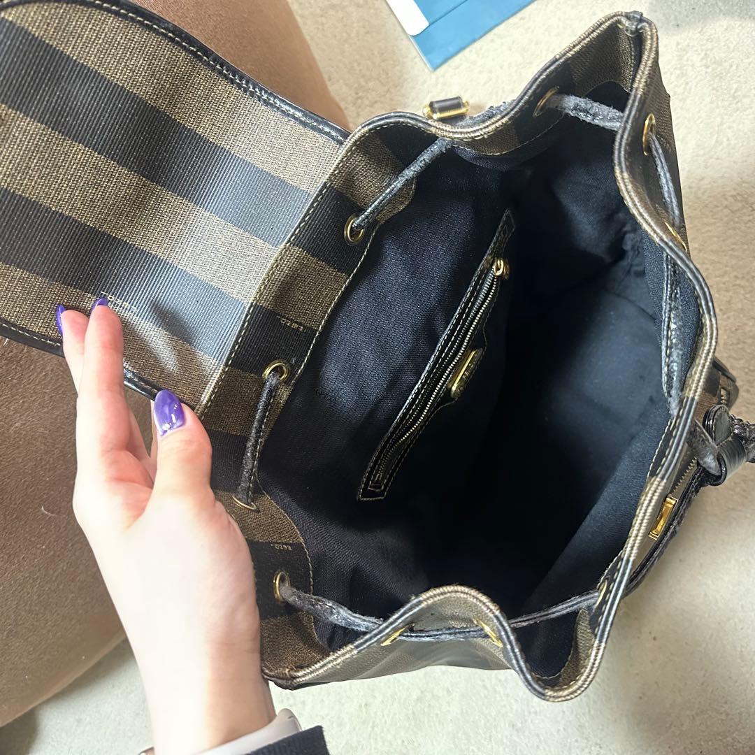 FENDI フェンディ　ペカン柄　リュック　PVC　巾着　バックパック