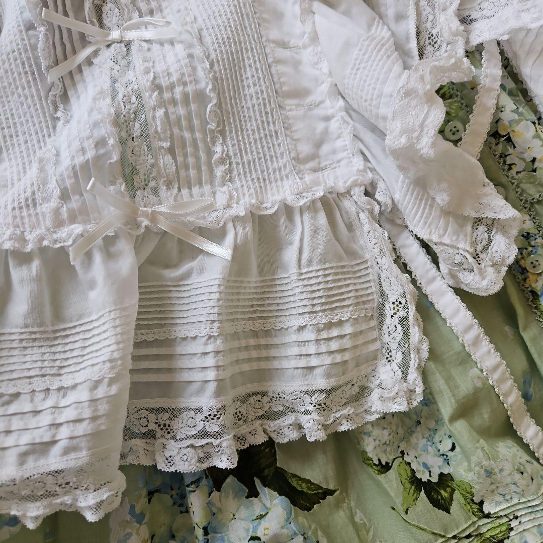 ★ピンクハウス★❤️フランスレースにサテンリボン沢山のブラウス✨白✨綿ブロード