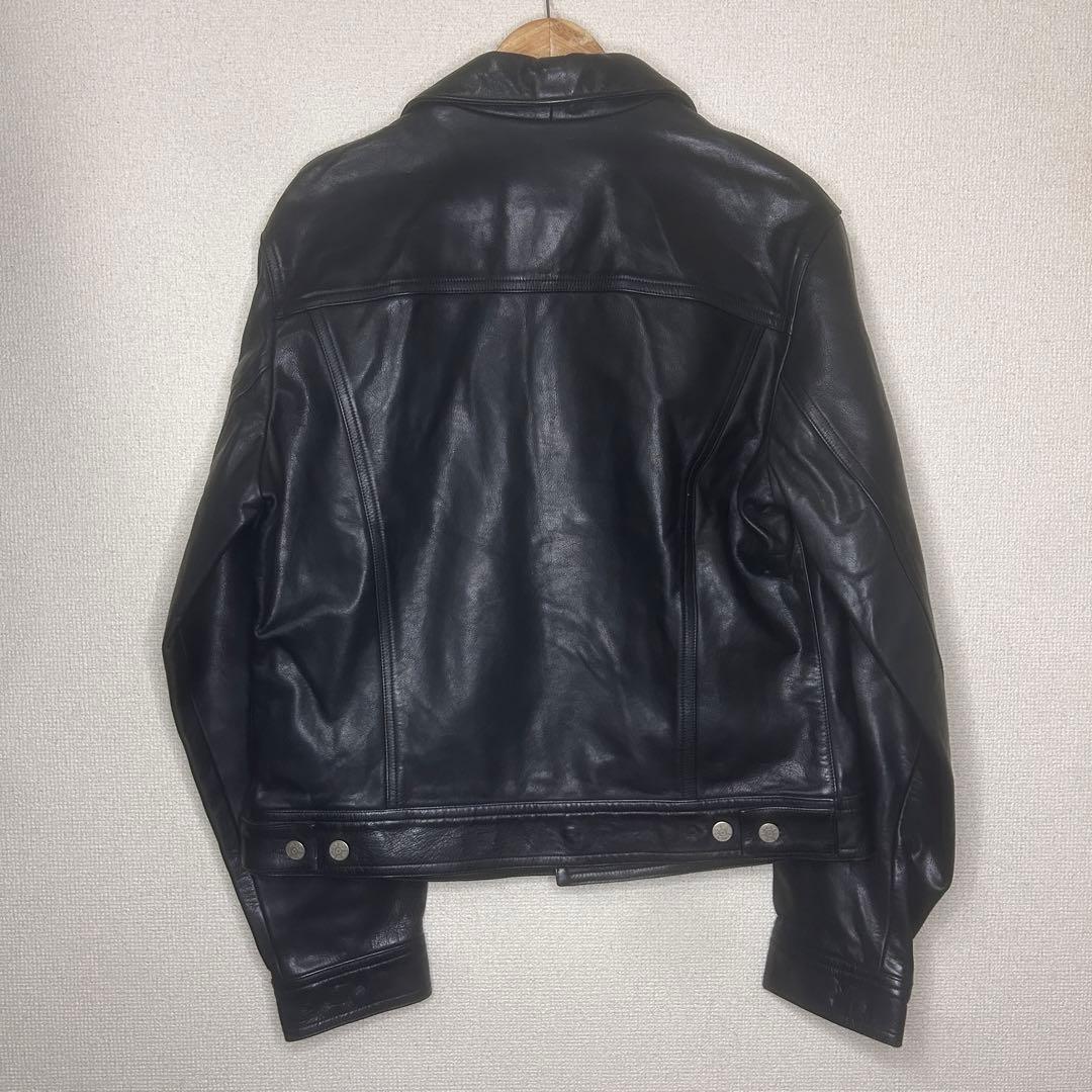 90s agnes b. homme レザージャケット 裏地チェック フランス製