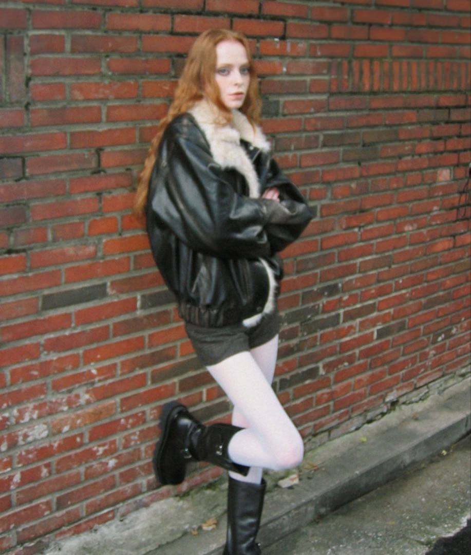 ジャケット・アウター ROUGHNECK Washed leather mustang jacket