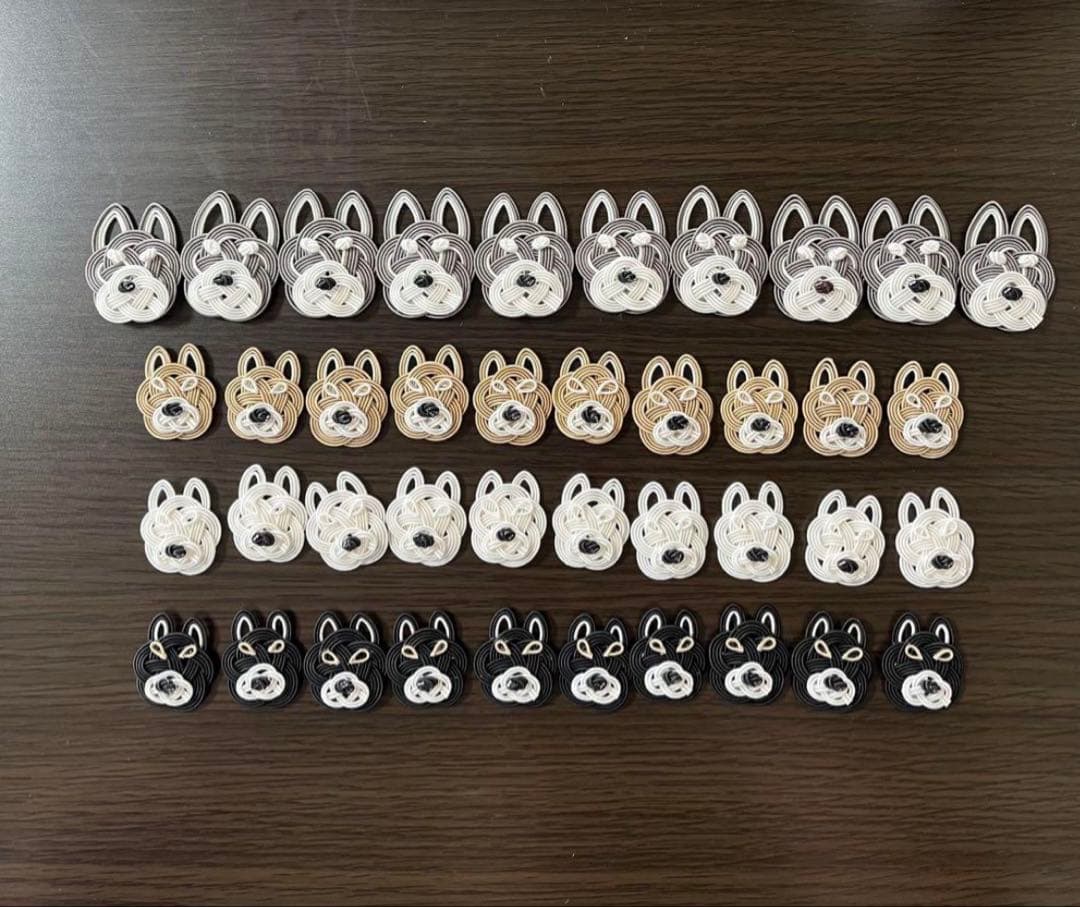 絹巻き水引パーツ 犬