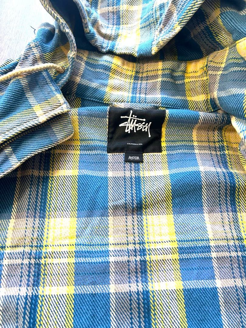 ステューシー チェック ジップアップ ジャケット パーカー size M