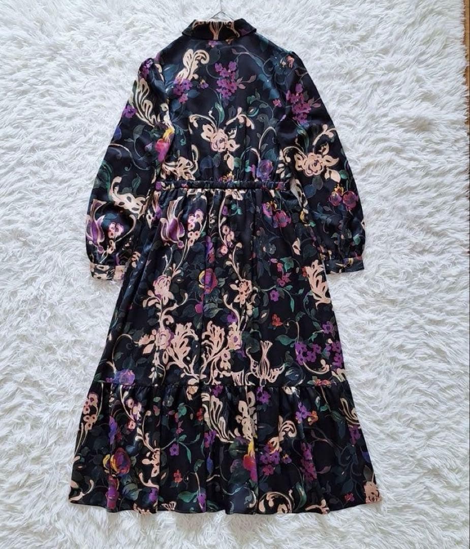 美品✨グレースコンチネンタル ローズオーナメントプリントワンピース 花柄ドレス