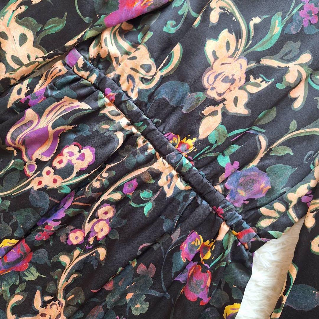 美品✨グレースコンチネンタル ローズオーナメントプリントワンピース 花柄ドレス