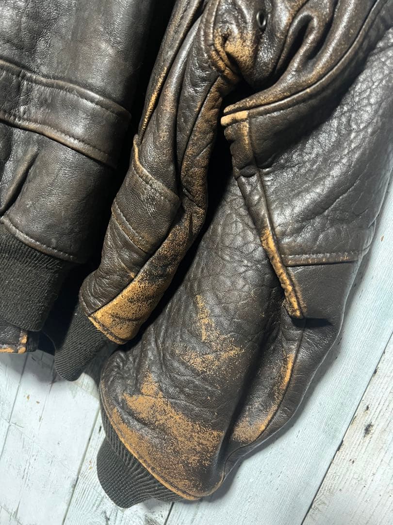 アヴィレックス A-2 フライトジャケット AVIREX シボ革 胸タグ 希少