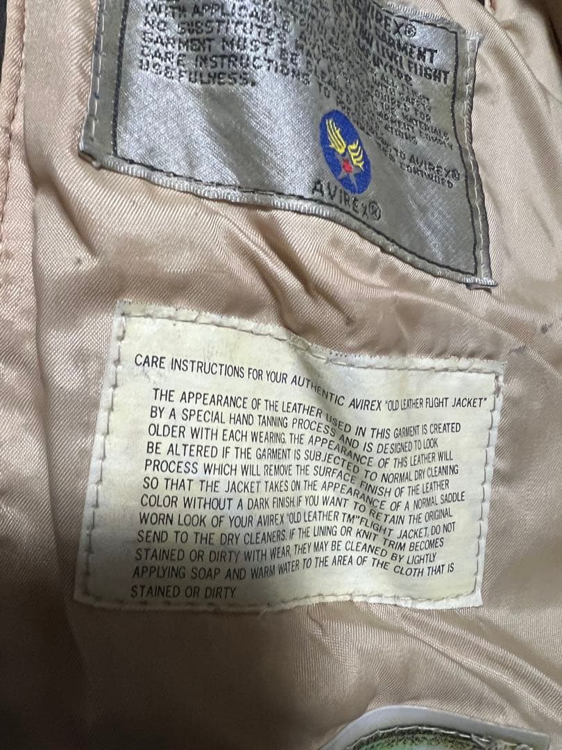 アヴィレックス A-2 フライトジャケット AVIREX シボ革 胸タグ 希少