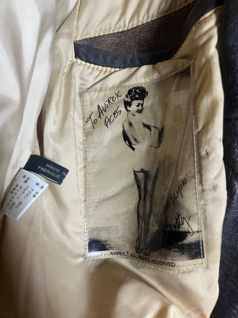 アヴィレックス A-2 フライトジャケット AVIREX シボ革 胸タグ 希少