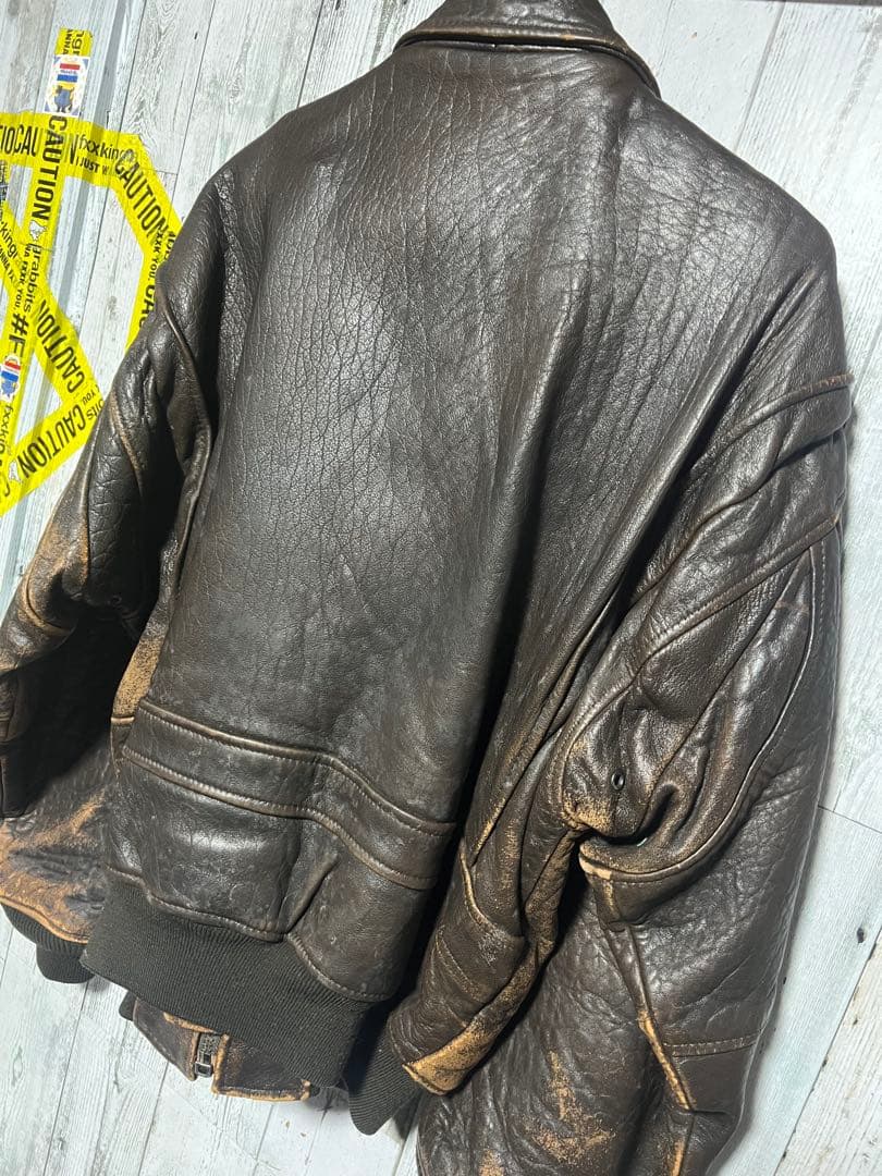 アヴィレックス A-2 フライトジャケット AVIREX シボ革 胸タグ 希少