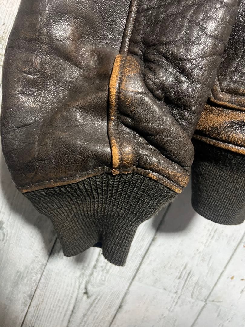 アヴィレックス A-2 フライトジャケット AVIREX シボ革 胸タグ 希少