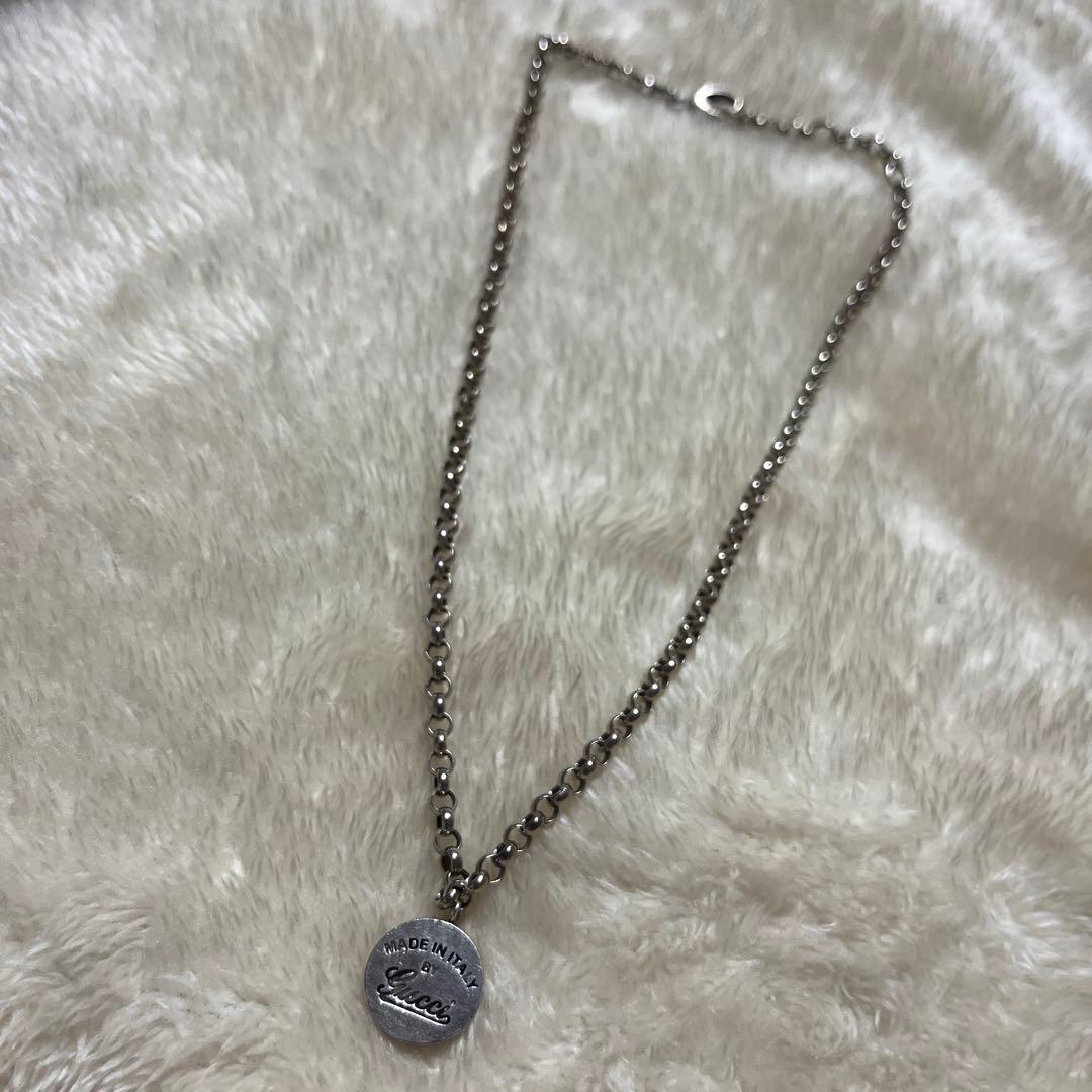 GUCCI円形ペンダントネックレスAg925