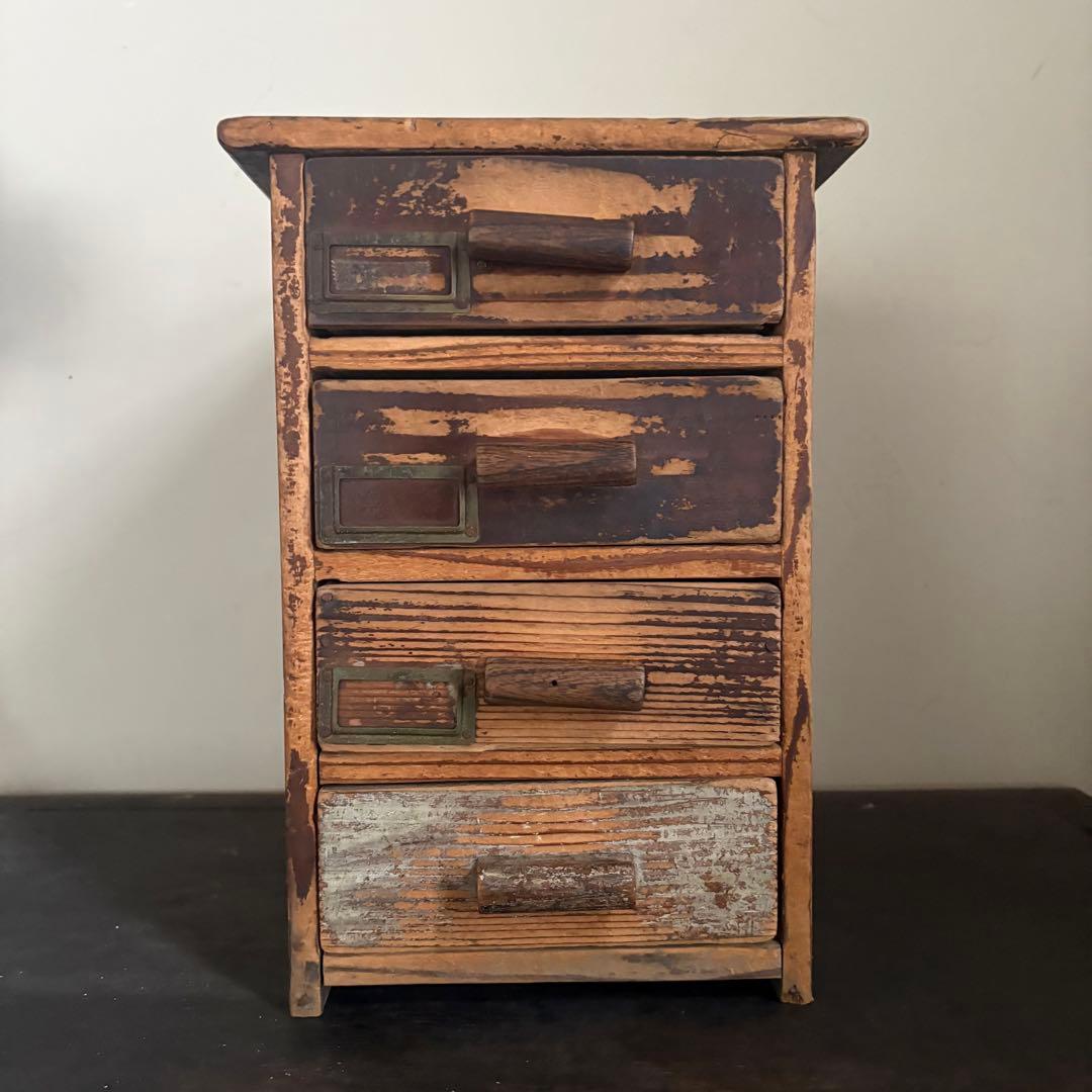 ぼろぼろの小引き出し　古道具　大正時代