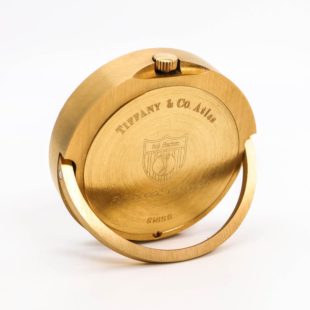 稼働 Tiffany 置時計 アトラス ゴールド テーブルクロック 3057