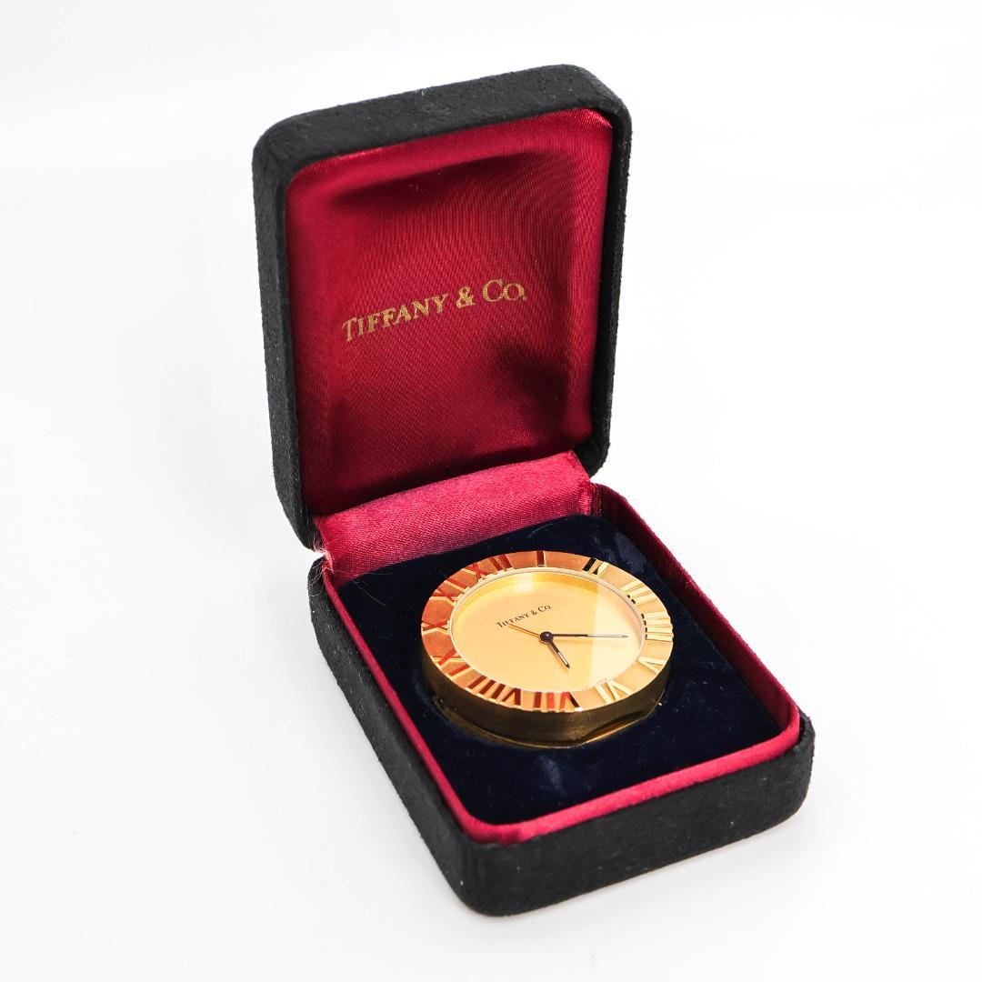 稼働 Tiffany 置時計 アトラス ゴールド テーブルクロック 3057