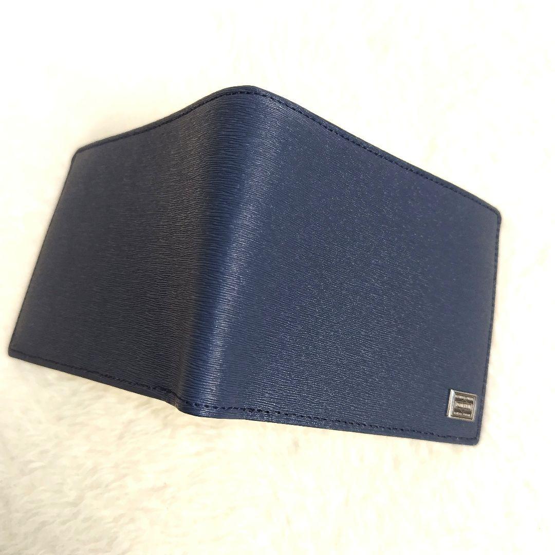 ✨超美品✨　PORTER　ポーター　二つ折り財布　レザー　カレント　ネイビー