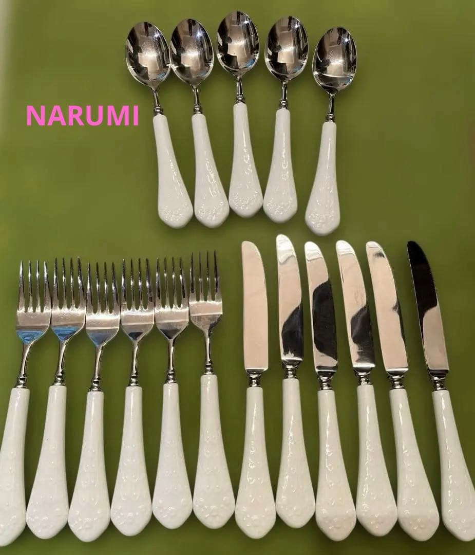 【NARUMI】エレガントなカトラリーセット シルキーホワイト　17点