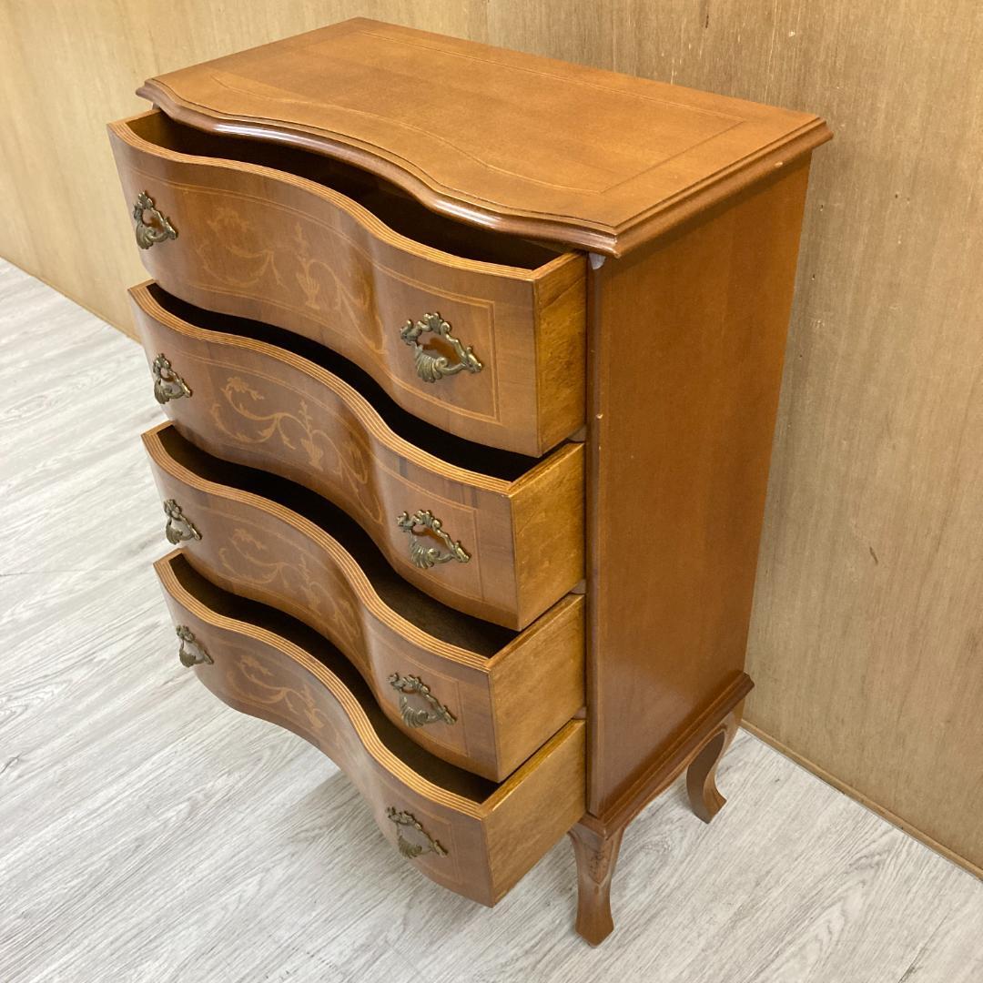 イタリア　象嵌　クラシック　4段チェスト ヨーロピアン 猫足