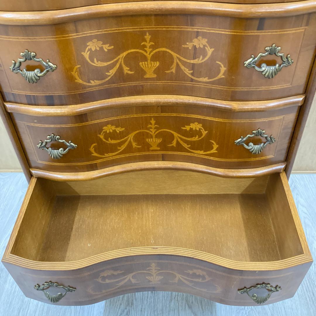 イタリア　象嵌　クラシック　4段チェスト ヨーロピアン 猫足