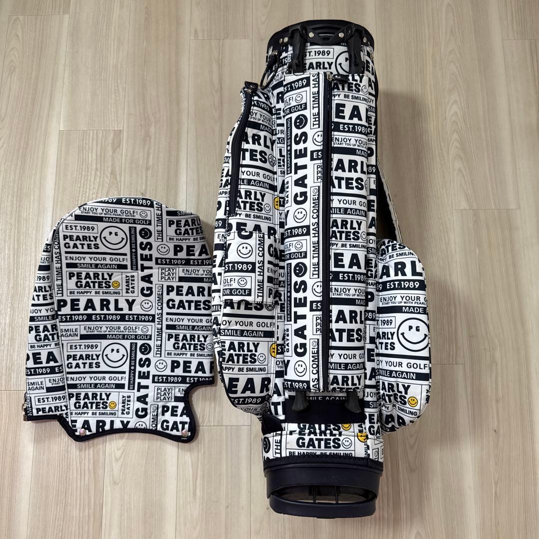 パーリーゲイツ　キャディバッグ　スタンド式　軽量　総柄　白　ホワイト　完売品