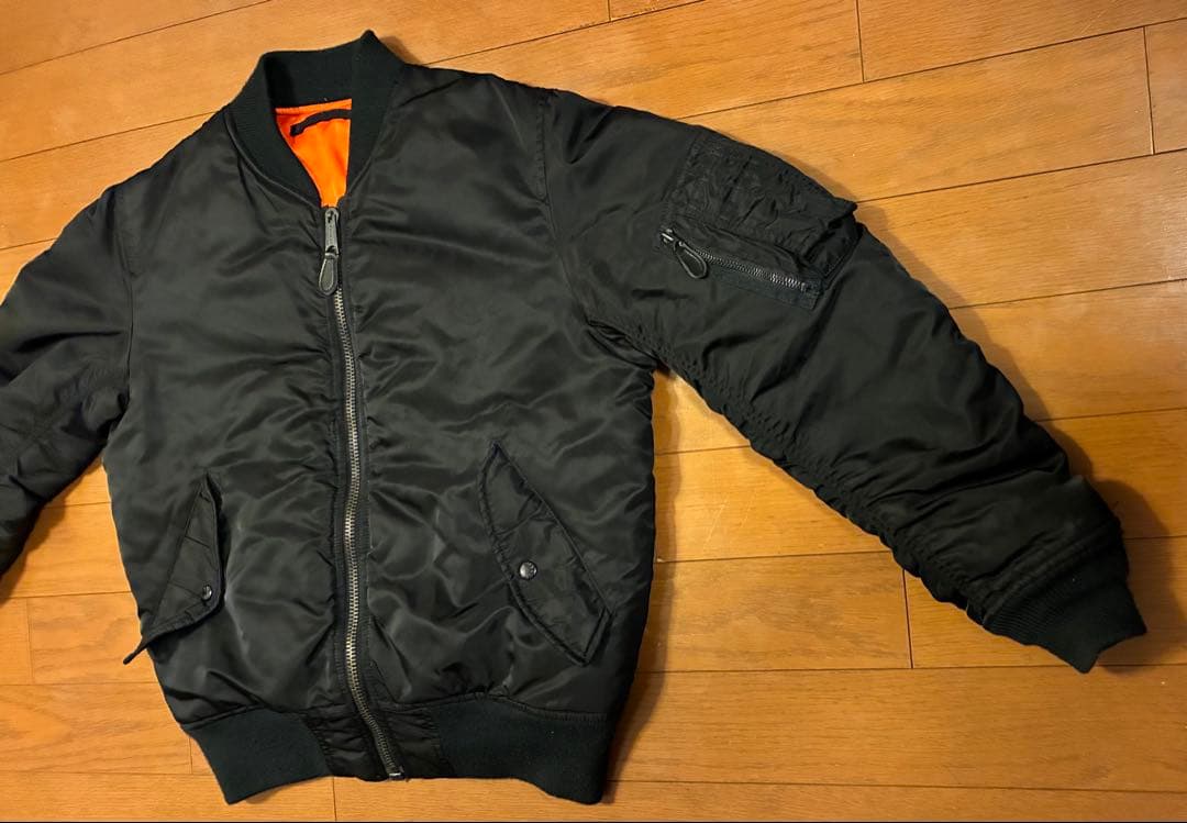 AVIREX USA MA-1フライトジャケット ブラック　L