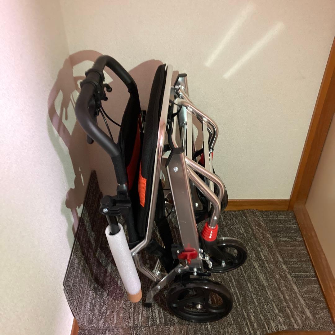 折りたたみ車椅子 ブラック オレンジ